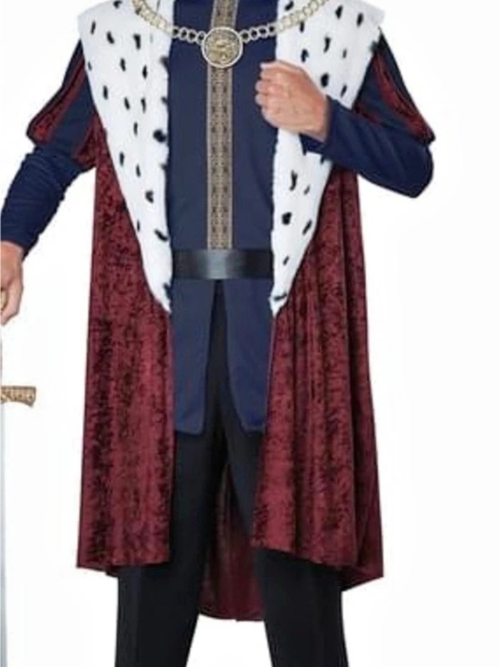 Men's Royal King Costume in Red & Blue Like New